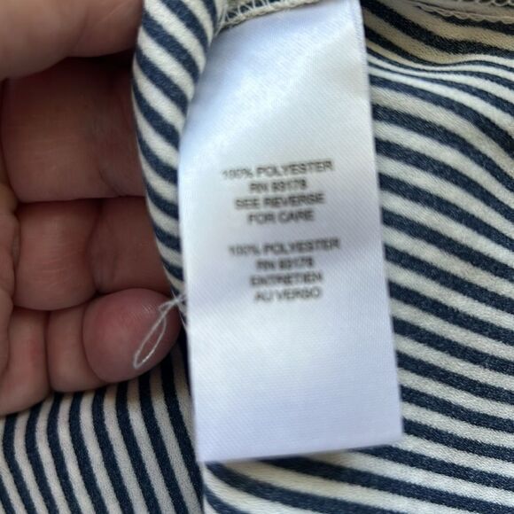 T Tahari woman black and white stripe blouse top size 2X - Picture 6 of 6